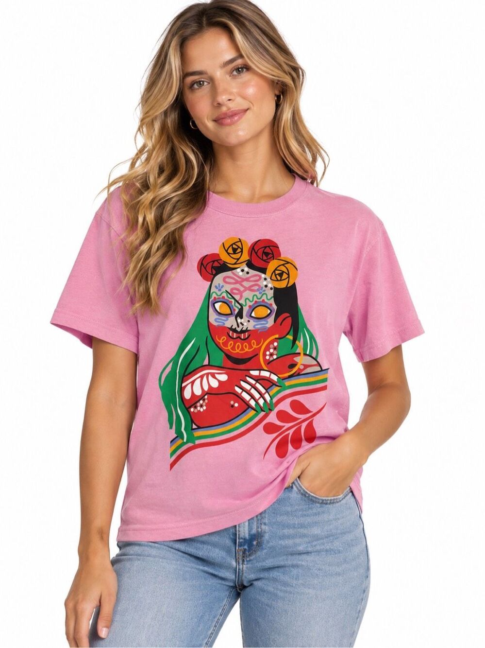NWT Urban Outfitters Dia Pacheco x Golden Hour Día de los Muertos Graphic Tee XS